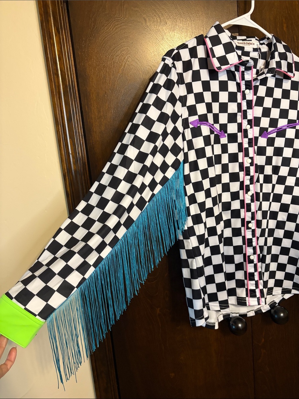 NWT Ranch Dress’n rodeo shirt with fringe size medium - Picture 2 of 4